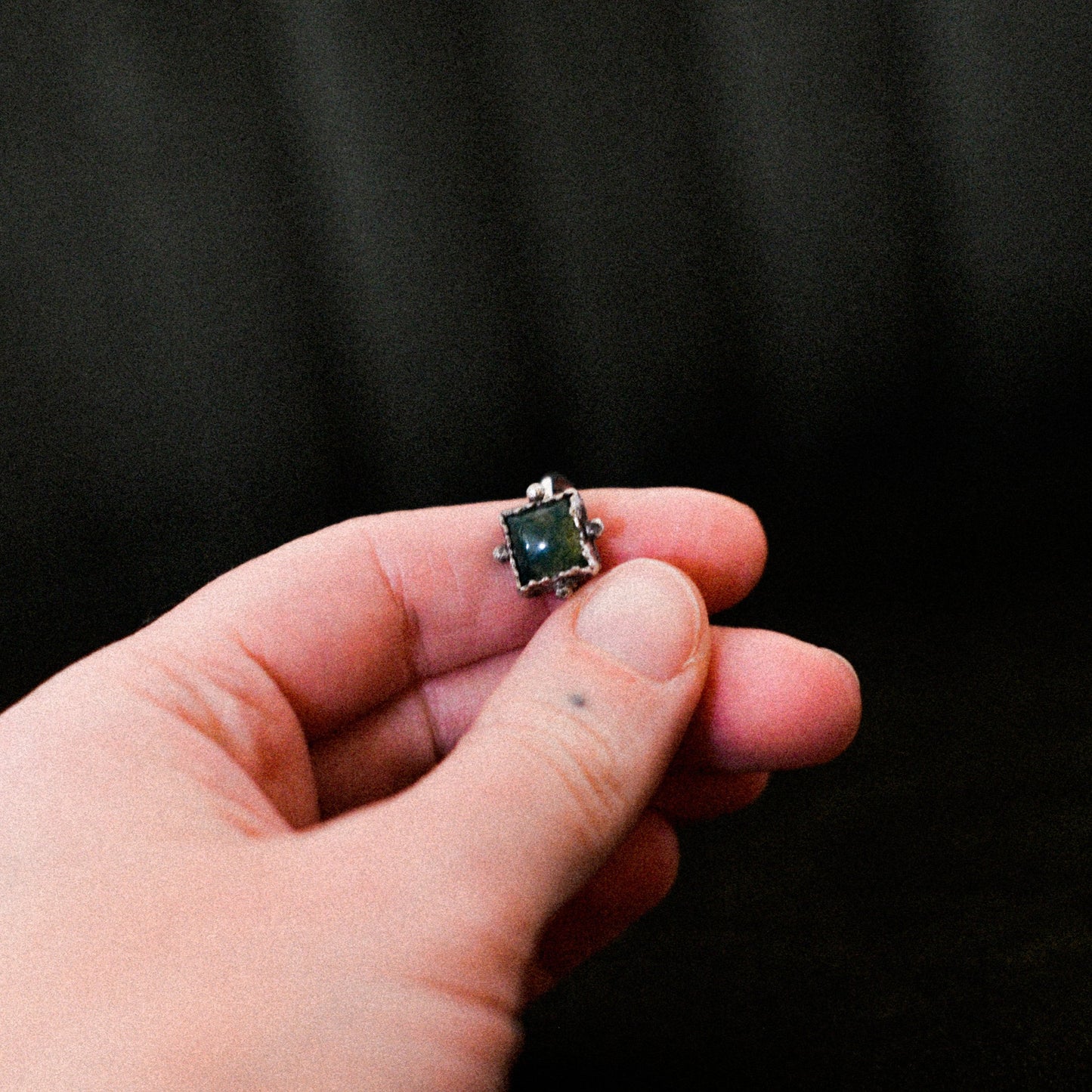 Indonesische mosagaat verguld zilveren ring, 7,5ct Indonesische mosagaat verguld zilveren ring, 7,5ct